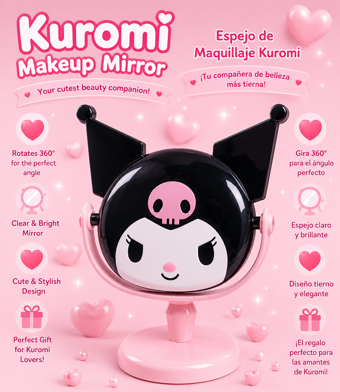 Makeup Mirror Inspirado Kuromi
