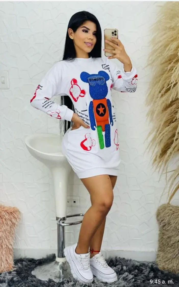 Vestido manga larga.