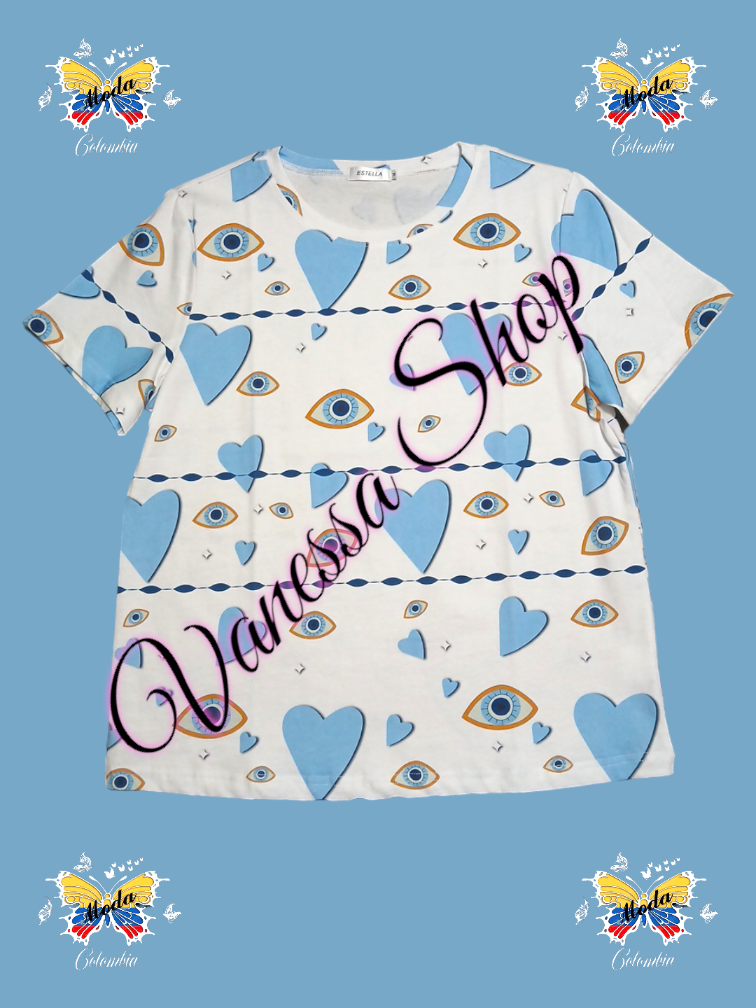 Blusa de ojitos.