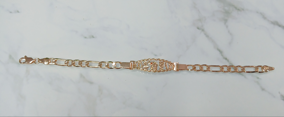 Pulsera de la suerte en baño de oro laminado.