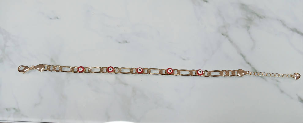 Pulsera de ojo en baño de oro.