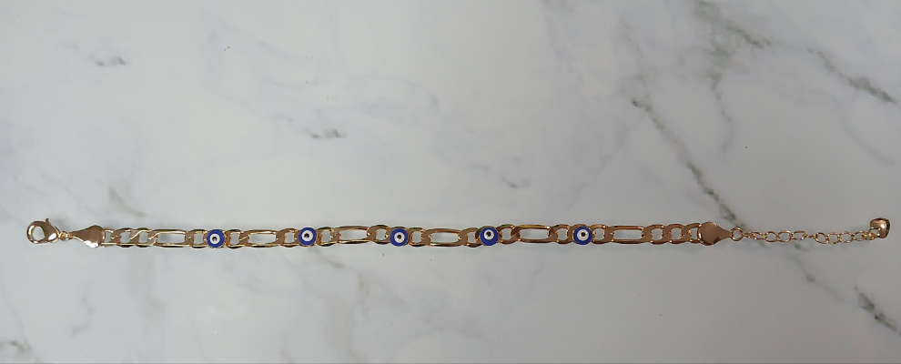 Pulsera de ojo en baño de oro.