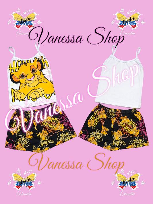 Pijama Tira Shor Set 2 piezas- Estilo Simba