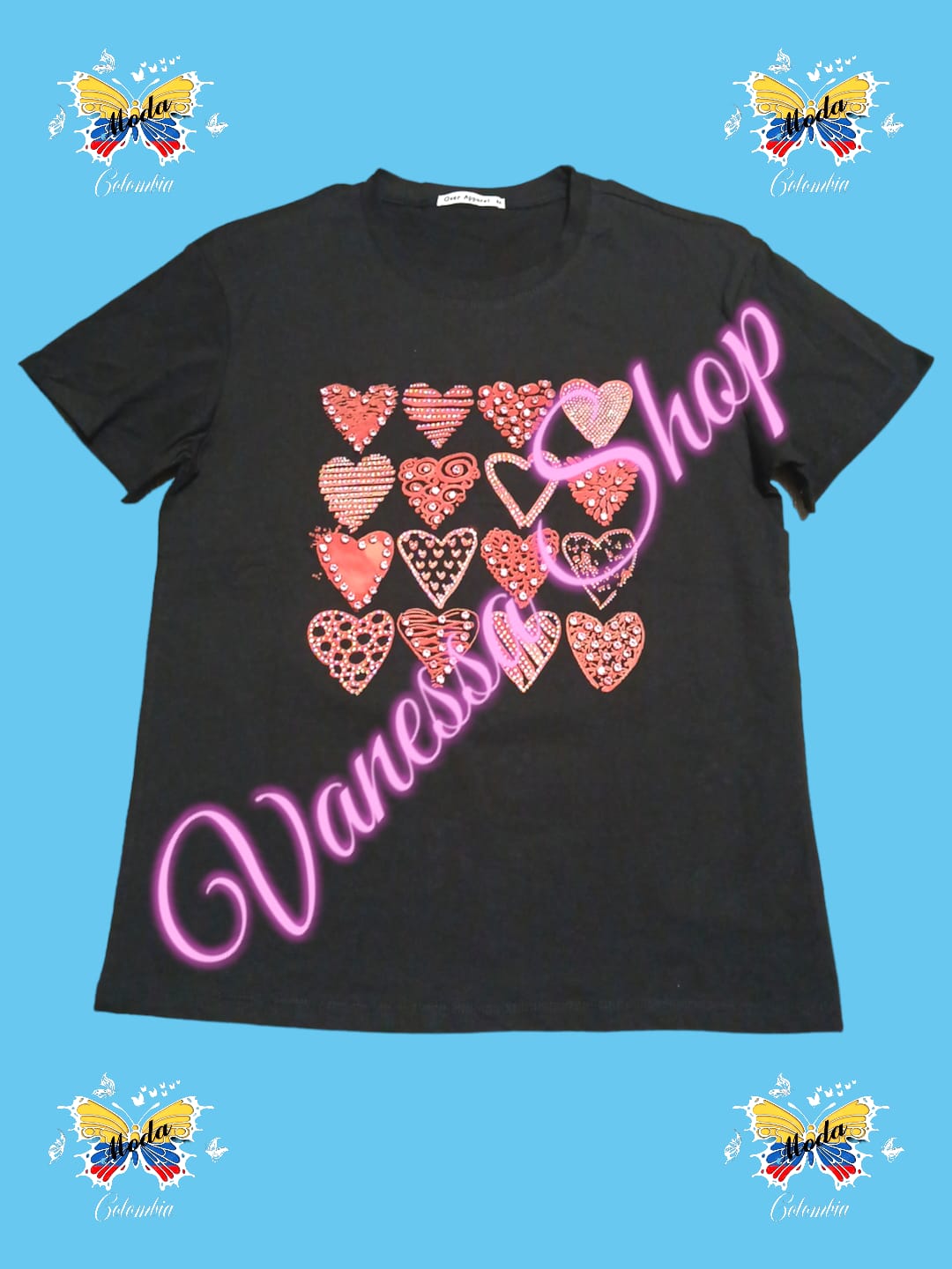 BLUSA DE MUJER CARTOON- Estilo corazón ( negra)
