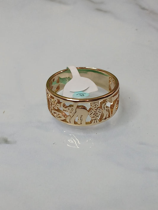Anillos en baño de oro laminado.
