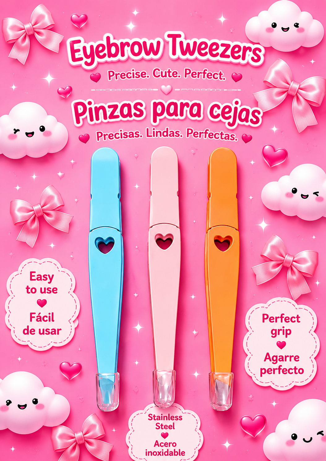 Pinzas  De Corazón Para Cejas