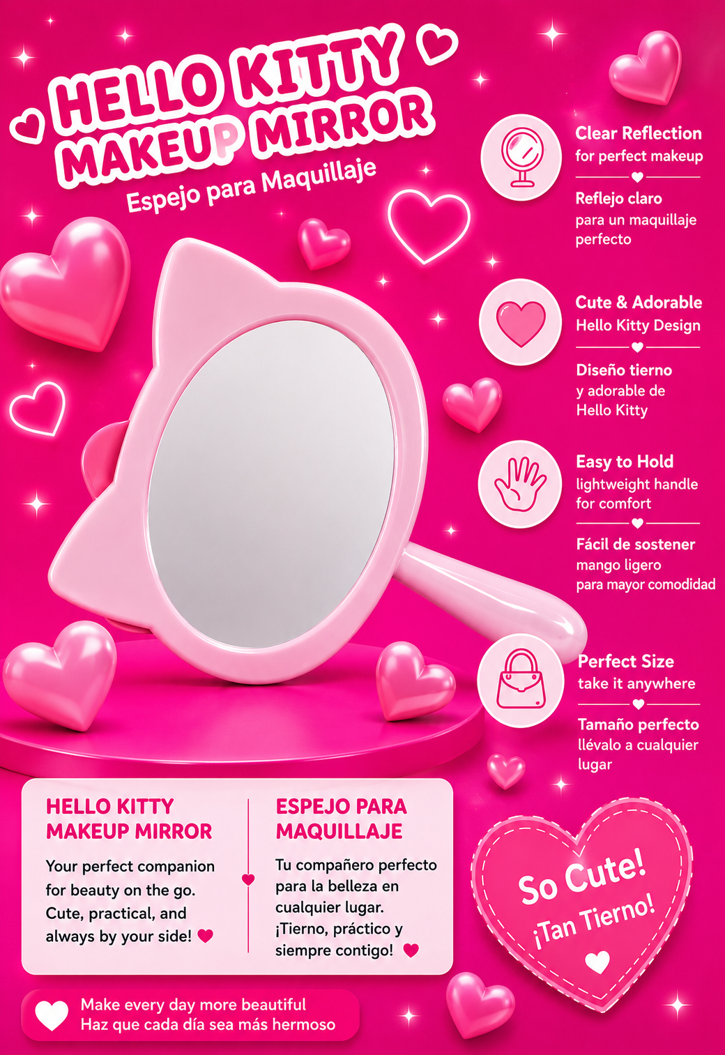 Mirror Inspired in pink Hello Kitty